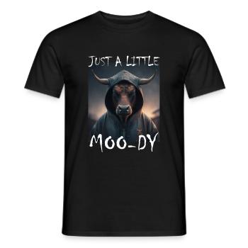 A little Moody Cow Beef Morning Grouch Farmer Sleep - Men's T-Shirt - black - Front - AI Model Male 178 light (178cm)