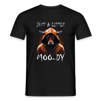 A little Moody Cow Beef Morning Grouch Farmer Sleep - Men's T-Shirt - black - Front - AI Model Male 178 light (178cm)