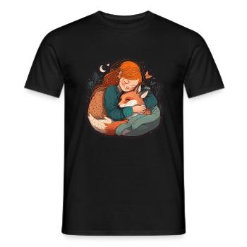 Fuchs Fuchsmama Fuchsliebe Natur Wald Mädchen - Männer T-Shirt - Schwarz - Vorne - AI Model Male 178 light (178cm)