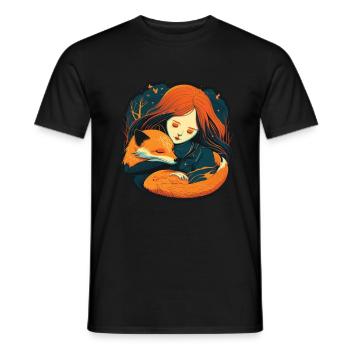 Fuchs Fuchsmama Fuchsliebe Natur Wald Mädchen - Männer T-Shirt - Schwarz - Vorne - AI Model Male 178 light (178cm)