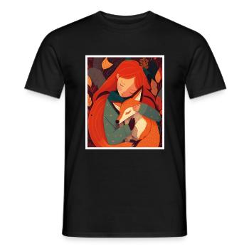 Fuchs Fuchsmama Fuchsliebe Natur Wald Mädchen - Männer T-Shirt - Schwarz - Vorne - AI Model Male 178 light (178cm)