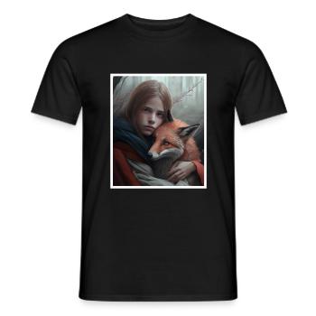 Fuchs Fuchsmama Fuchsliebe Natur Wald Mädchen - Männer T-Shirt - Schwarz - Vorne - AI Model Male 178 light (178cm)