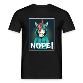Nope morning grouch licorne collègue sarcasme - T-shirt homme - noir - Devant - AI Model Male 178 light (178cm)