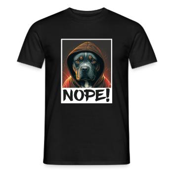Chien Bulldog Nope Morning grouch collègue Sarcasme - T-shirt homme - noir - Devant - AI Model Male 178 light (178cm)