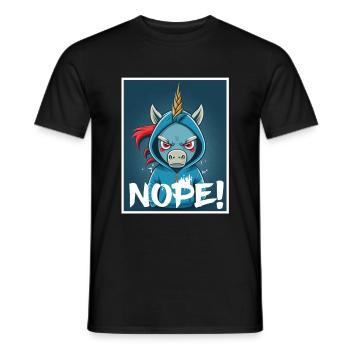 Nope morning grouch licorne collègue sarcasme - T-shirt homme - noir - Devant - AI Model Male 178 light (178cm)