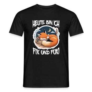 Fix und Foxi Fuchs Spruch Schlafshirt Kuscheln - Männer T-Shirt - Schwarz - Vorne - AI Model Male 178 light (178cm)