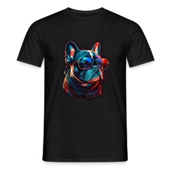 Lunettes de soleil French Bulldog Frenchie Dog - T-shirt homme - noir - Devant - AI Model Male 178 light (178cm)