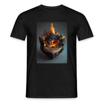 Voxel Fantasy Gaming Gaming Gamer Pixel Block - Men's T-Shirt - black - Front - AI Model Male 178 light (178cm)