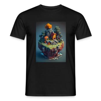 Voxel Fantasy Gaming Gaming Gamer Pixel Block - Men's T-Shirt - black - Front - AI Model Male 178 light (178cm)