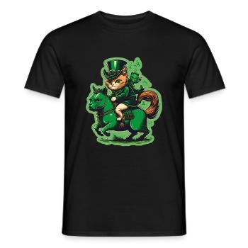 Cat Kitten Pony St. Patrick’s Day Irlande Irlandais - T-shirt homme - noir - Devant - AI Model Male 178 light (178cm)