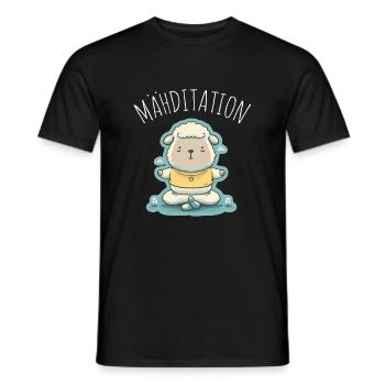 Schaf Lamm Schäfchen Yoga Meditation Entspannung - Männer T-Shirt - Schwarz - Vorne - AI Model Male 178 light (178cm)