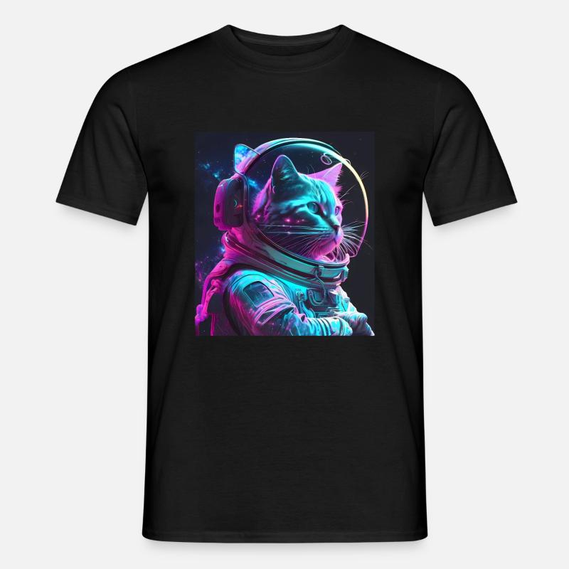 Chaton Astronaute de l’espace Cosmos Neon - T-shirt homme - noir