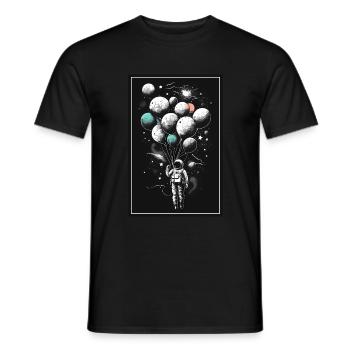 Astronaut Ballon Planet Raumfahrer Weltall All - Männer T-Shirt - Schwarz - Vorne - AI Model Male 178 light (178cm)