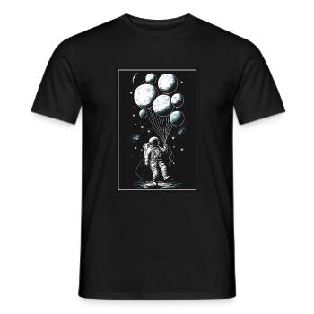 Astronaut Ballon Planet Raumfahrer Weltall All - Männer T-Shirt - Schwarz - Vorne - AI Model Male 178 light (178cm)