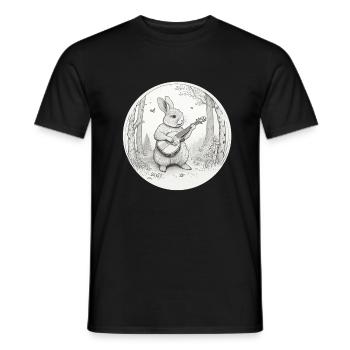 Rabbit Banjo Guitar Bunny Rabbit Easter Music - Men's T-Shirt - black - Front - AI Model Male 178 light (178cm)