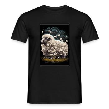 Sheep wool Sheep's wool Dandelion - Men's T-Shirt - black - Front - AI Model Male 178 light (178cm)