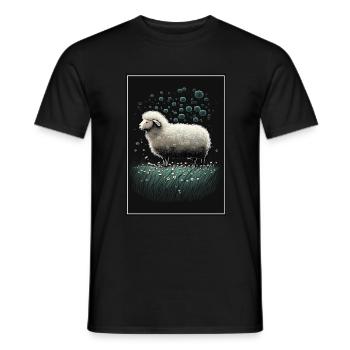 Sheep wool Sheep's wool Dandelion - Men's T-Shirt - black - Front - AI Model Male 178 light (178cm)