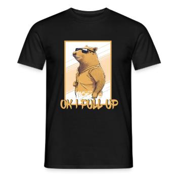 Capybara Capybara Cochon d’Inde Mèmes rongeurs - T-shirt homme - noir - Devant - AI Model Male 178 light (178cm)