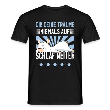 Süße Sprüche Lama Chillen Relaxen Schlaf Weiter - Männer T-Shirt - Schwarz - Vorne - AI Model Male 178 light (178cm)