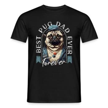 Best Pug Dad Ever Pugs Owner Vintage Pug Lovers - T-shirt homme - noir - Devant - AI Model Male 178 light (178cm)