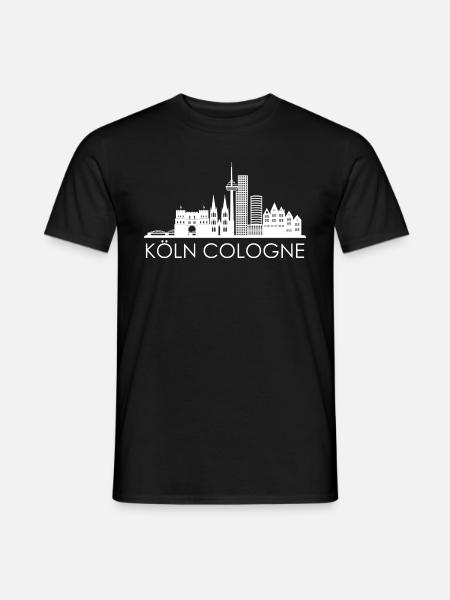 Cologne City Kölner Dom Stadt Köln Skyline - Männer T-Shirt - Schwarz