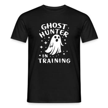 Paranormal investigator Ghost Hunter in training - Men's T-Shirt - black - Front - AI Model Male 178 light (178cm)