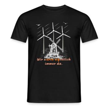 Windkraftanlagen und Windmühlen - Männer T-Shirt - Schwarz - Vorne - AI Model Male 178 light (178cm)