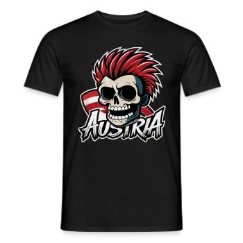 Österreich Punk Skull - Männer T-Shirt - Schwarz - Vorne - AI Model Male 178 light (178cm)