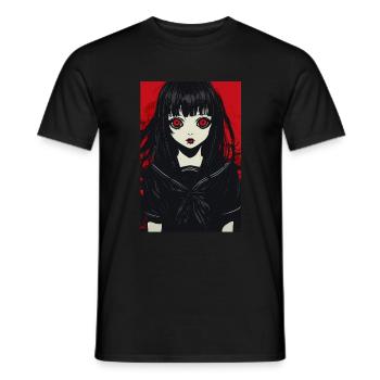 Horror Anime Manga Japan Japanese Creepy Kawaii - Men's T-Shirt - black - Front - AI Model Male 178 light (178cm)