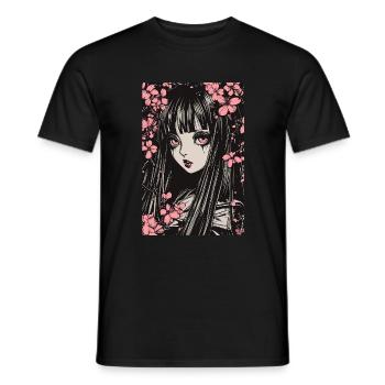 Horror Anime Manga Japan Japanese Creepy Kawaii - Men's T-Shirt - black - Front - AI Model Male 178 light (178cm)