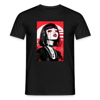 Horror Anime Manga Japan Japanese Creepy Kawaii - Men's T-Shirt - black - Front - AI Model Male 178 light (178cm)