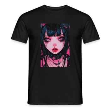 Horror Anime Manga Japan Japanese Creepy Kawaii - Men's T-Shirt - black - Front - AI Model Male 178 light (178cm)