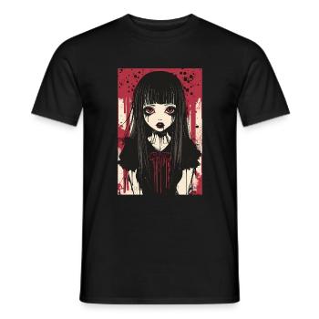 Horror Anime Manga Japan Japanese Creepy Kawaii - Men's T-Shirt - black - Front - AI Model Male 178 light (178cm)
