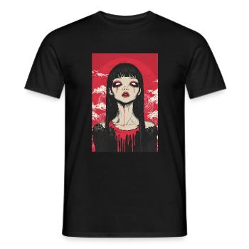 Horror Anime Manga Japan Japanese Creepy Kawaii - Men's T-Shirt - black - Front - AI Model Male 178 light (178cm)
