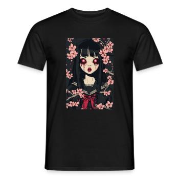 Horror Anime Manga Japan Japanese Creepy Kawaii - Men's T-Shirt - black - Front - AI Model Male 178 light (178cm)