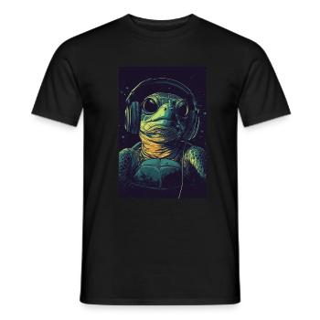 Turtle Headphones Casque Musique - T-shirt homme - noir - Devant - AI Model Male 178 light (178cm)