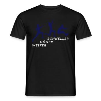 Weitsprung 12 2017 2c 02 - Männer T-Shirt - Schwarz - Vorne - AI Model Male 178 light (178cm)