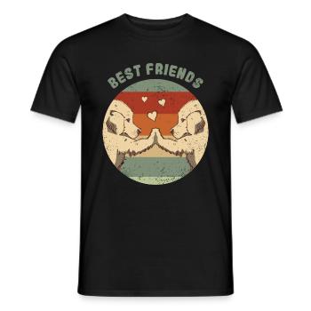 Dogs Puppies Best Friends Labrador Dog Retriever - Men's T-Shirt - black - Front - AI Model Male 178 light (178cm)