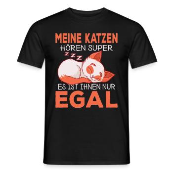 Spruch Katzenliebhaber Katzenbesitzer Katze Katzen - Männer T-Shirt - Schwarz - Vorne - AI Model Male 178 light (178cm)