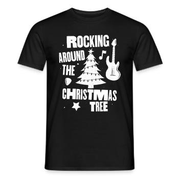 Rocking around the Christmas tree - Men's T-Shirt - black - Front - AI Model Male 178 light (178cm)