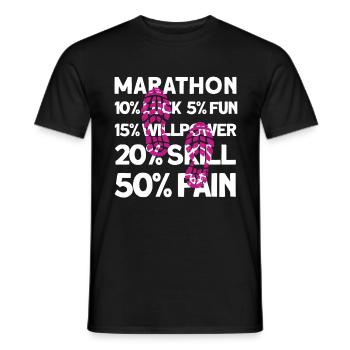 Marathon Running Lauf T-Shirt - Männer T-Shirt - Schwarz - Vorne - AI Model Male 178 light (178cm)