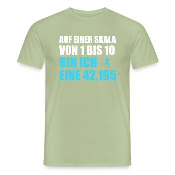 Marathon Running Lauf T-Shirt - Men's T-Shirt - sage - Front - AI Model Male 178 light (178cm)