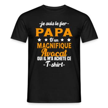 Papa d'un magnifique Avocat Humour Cadeau - T-shirt homme - noir - Devant - AI Model Male 178 light (178cm)