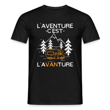 L'aventure c'est l'avanture - T-shirt homme - noir - Devant - AI Model Male 178 light (178cm)