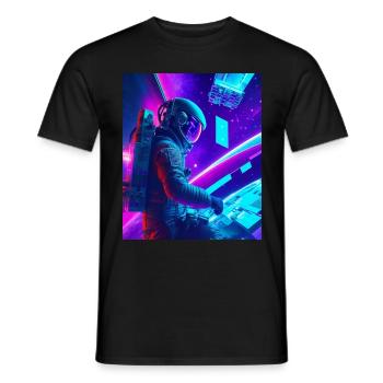 Plongez dans une ville d’eau futuriste - T-shirt homme - noir - Devant - AI Model Male 178 light (178cm)
