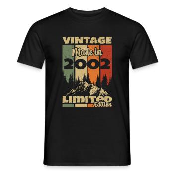 2002 Vintage Original 2002 Birthday Gift - Men's T-Shirt - black - Front - AI Model Male 178 light (178cm)