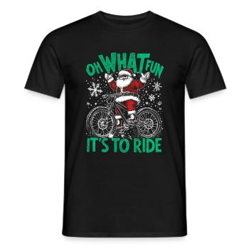 SANTA CLAUS HARDTAIL MOUNTAIN BIKE CHRISTMAS - Men's T-Shirt - black - Front - AI Model Male 178 light (178cm)