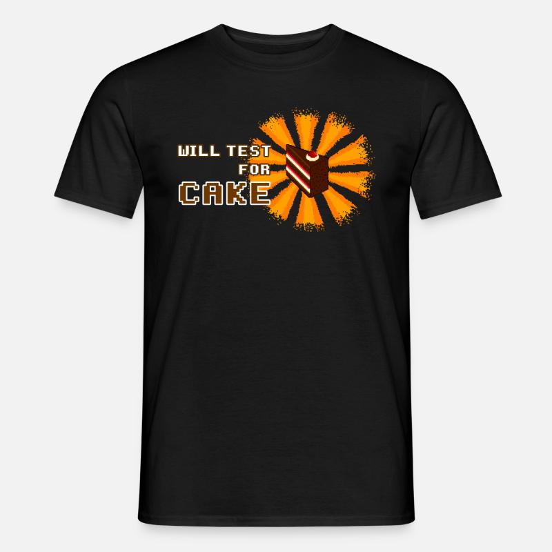 will test for cake - Männer T-Shirt - Schwarz