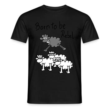 jumping sheep - T-shirt homme - noir - Devant - AI Model Male 178 light (178cm)