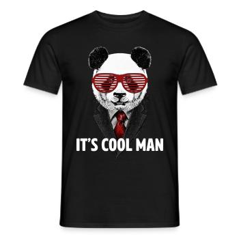 Panda - It's Cool Man - Gift Idea - Men's T-Shirt - black - Front - AI Model Male 178 light (178cm)